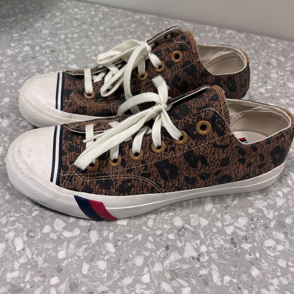 Pro Keds Royal Lo Ripstop Leopard Tan Canvas Men's 7 / Women 9